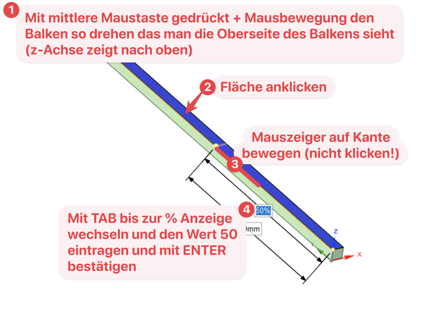 Fläche halbieren