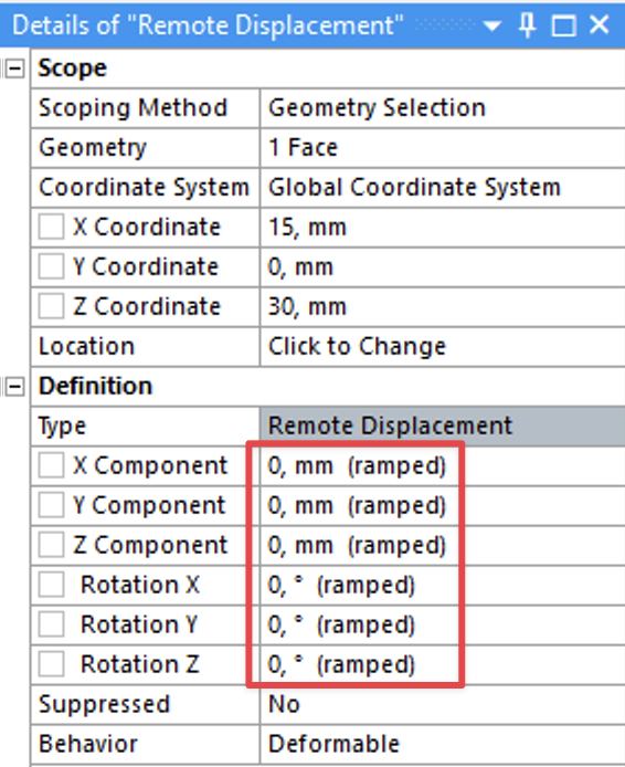 Remote Displacement Details