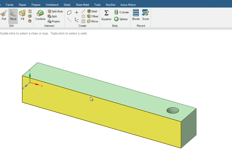 Bohrung verschieben mit Move