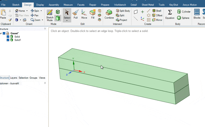 Körper zusammenfügen mit Merge