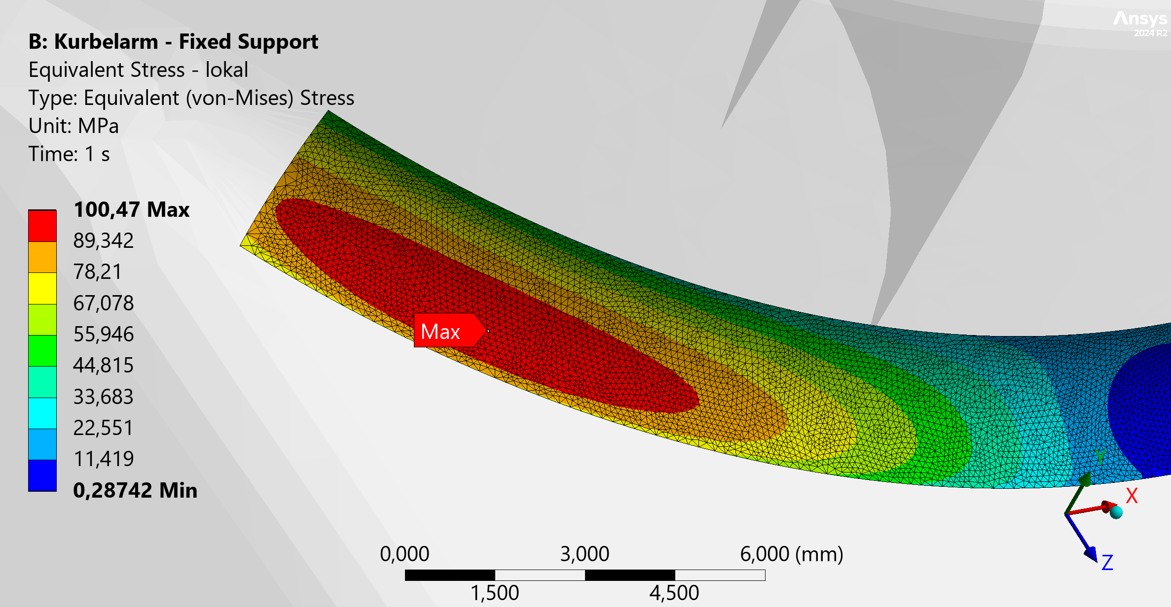 Lagerung Spannung Fixed Support