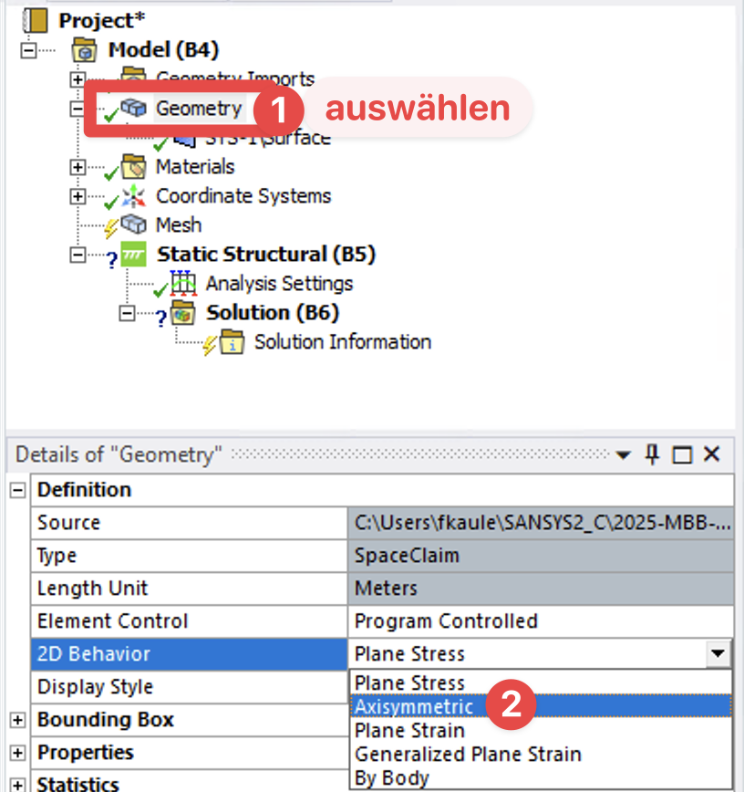 Einstellung Mechanical