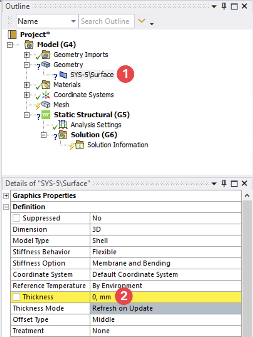 Einstellung Mechanical Dicke